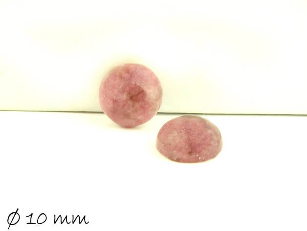 2 Stück Edelstein Cabochons, Rosenspat, 10 mm