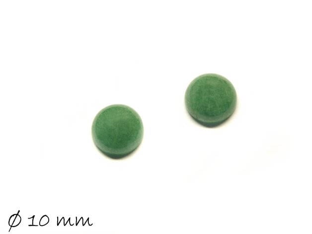2 Stück Edelstein Cabochons, grüner Aventurin Quarz, 10 mm