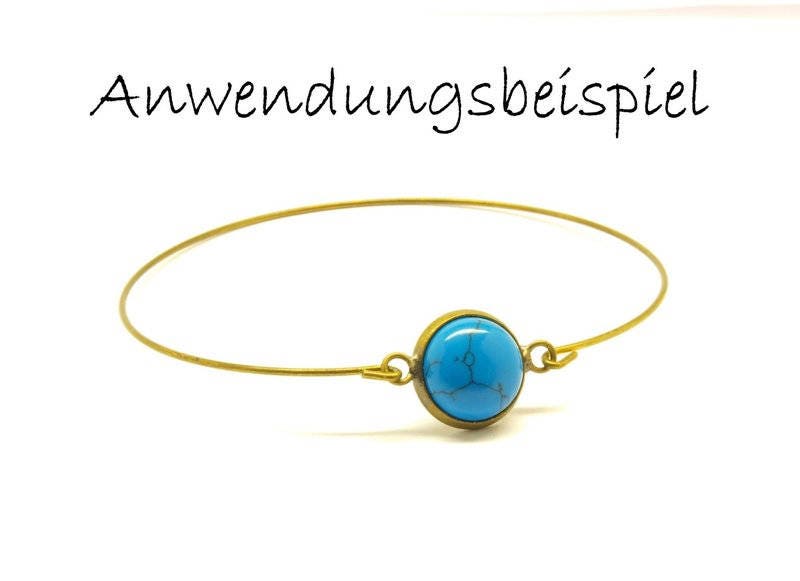 2 Stück Cabochons, himmelblauer synthetischer Türkis, 12 mm