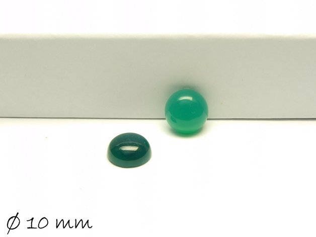 2 Stück Edelstein Cabochons, grüner Achat, 10 mm
