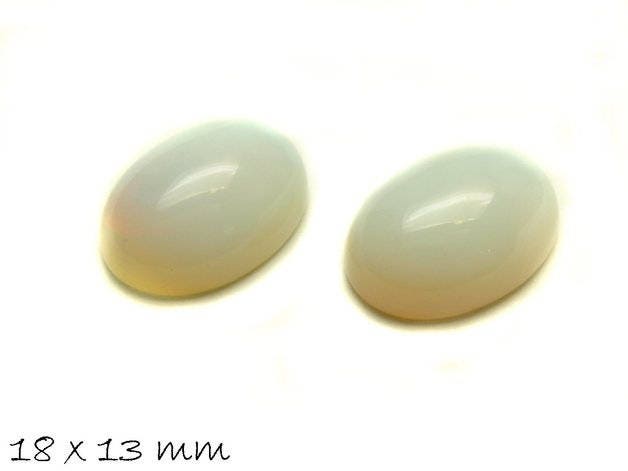 2 Stück Cabochons, Opalit, Mondstein, 18 x 13 mm