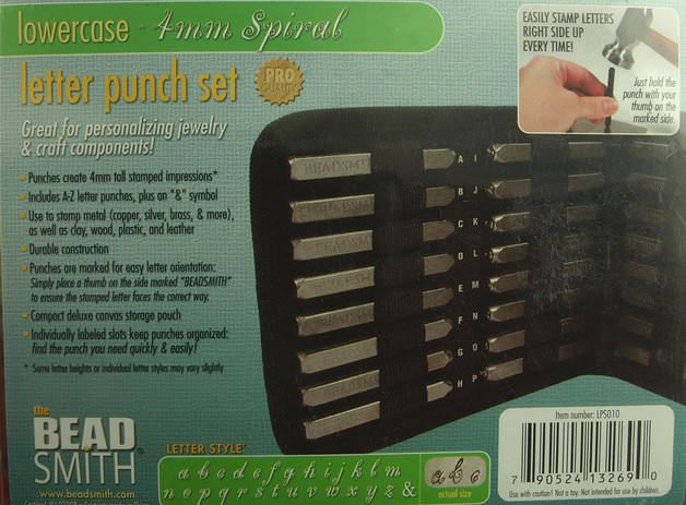 1 Set Buchstaben Stempel Punze 4 mm Spiral Lowercase Kleinbuchstaben