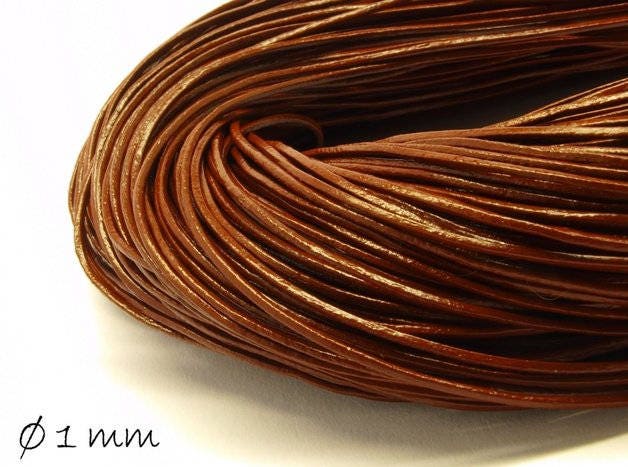 0,66EUR/m - 5 m Lederband, braun, Ø 1 mm