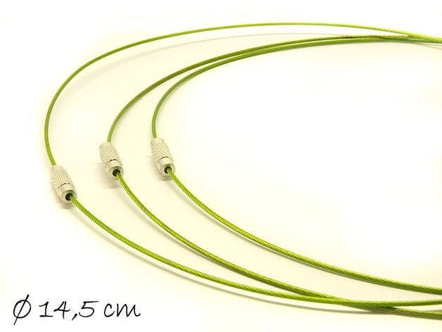 Halsreif, grün, Collier Stahl 44,5 cm Edelstahl Collier