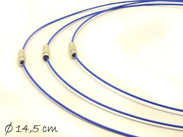 Halsreif, dunkelblau, Collier Stahl 44,5 cm Edelstahl Collier