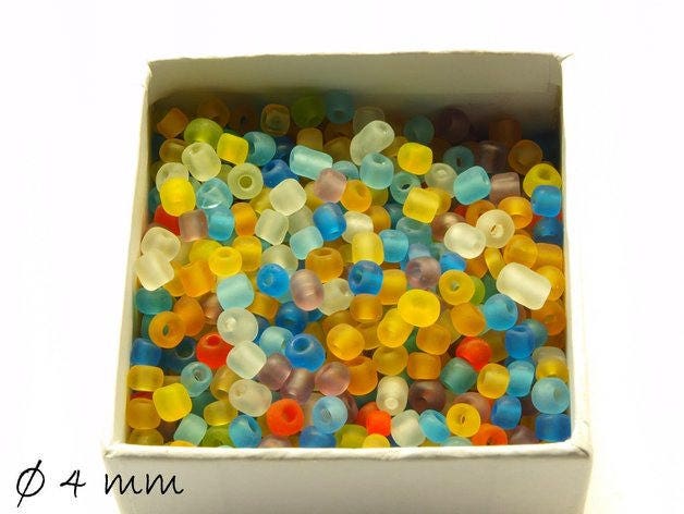 0,05EUR/g - 50 g gefrostete lucite Rocailles Mix 4 mm #1 Perlen