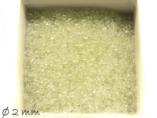 0,05EUR/g - 50 g Rocailles transparent weiß 2 mm #13 Perlen