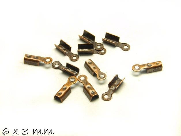 20 Stück Endkappen, kupfer 6 x 3 mm