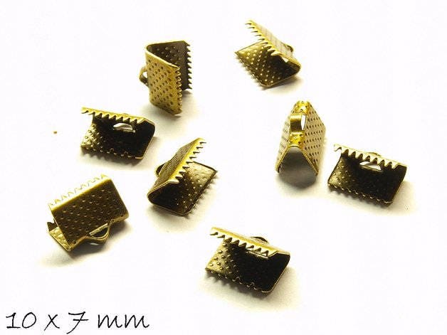10 Stück Schlüsselband Endkappen, bronze, 10 x 7mm