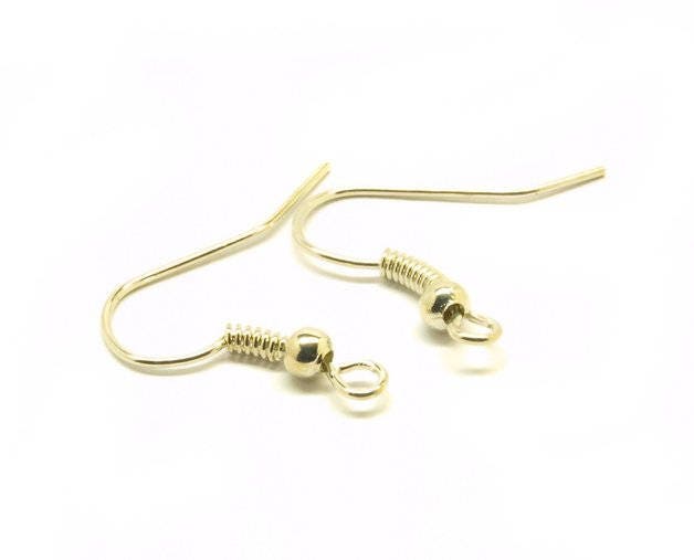 10 Stück Ohrhaken mit Perle (Fischhaken), platin silbern