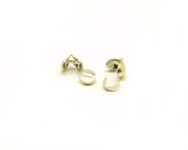 50 Stück Quetschkalotten, silbern, 9x3 mm