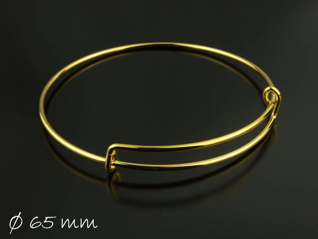 1 Stück Armreifrohlinge größenverstellbar in golden 65mm