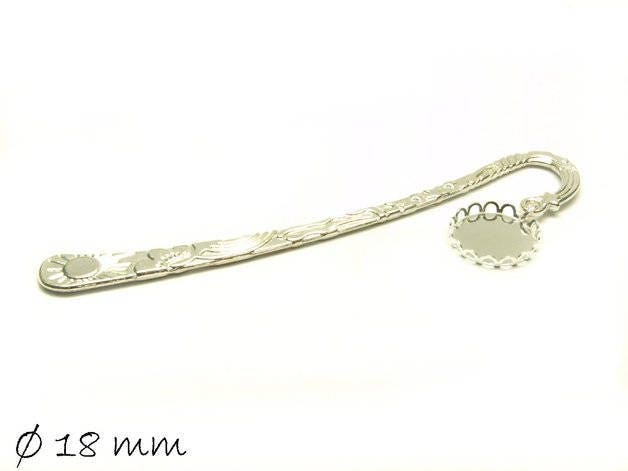 1 Stück Lesezeichen silber Cabochon Fassung 18 mm