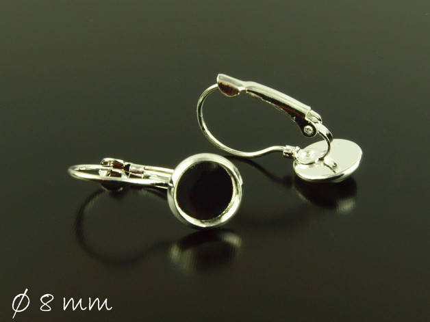 4 Stück Brisuren in silber für 8 mm Cabochons