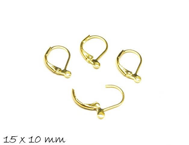 10 Stück Klappbrisuren gold 10 x 15 mm Ohrringe Creolen