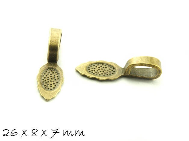 10 Stück Anhängerschlaufen mit Klebefläche antik bronze