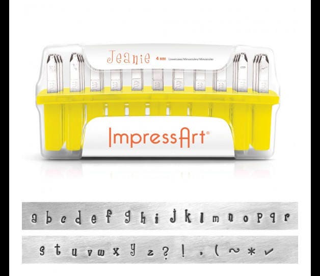 1 Set Buchstaben Stempel ImpressArt 4 mm Jeanie lowercase Kleinbuchstaben