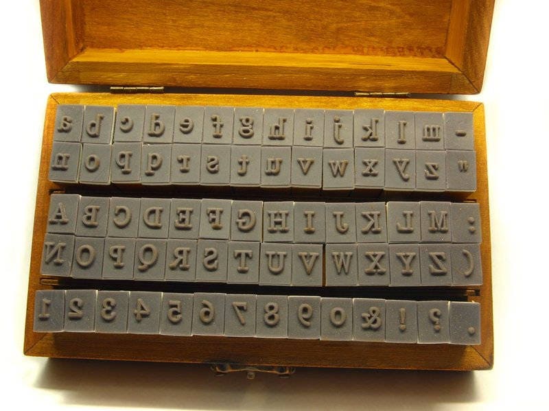 70 Stempel - Stempelset Alphabet Buchstaben und Nummern - Uppercase, Lowercase Letters and Numbers