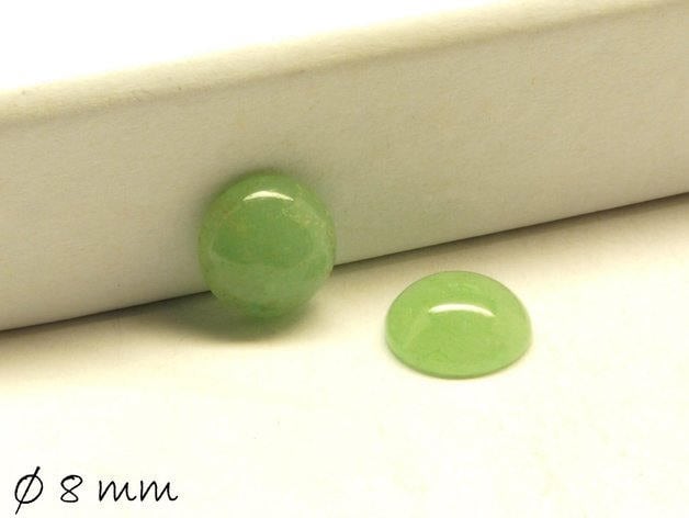 2 Stück Edelstein Cabochons, grüner Aventurin Quarz, 8 mm