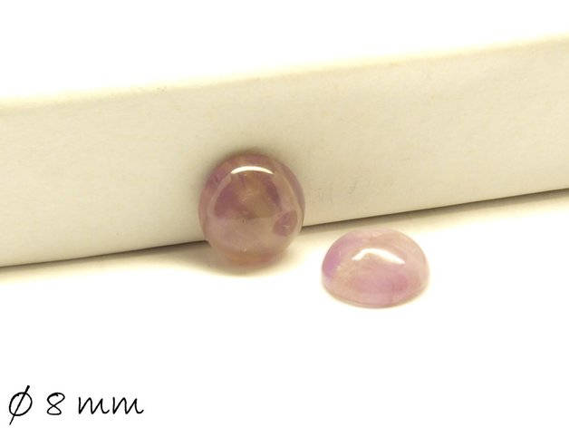 2 Stück Edelstein Cabochons, Amethyst, 8 mm