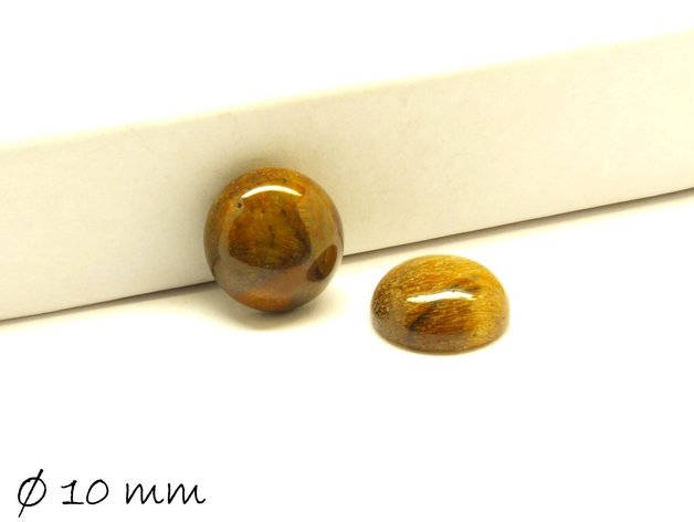2 Stück Edelstein Cabochons, Tigerauge, 10 mm