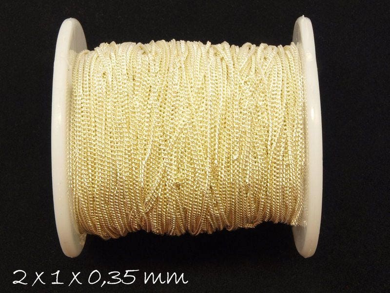 0,90EUR/m - 5 m Gliederkette silber, fein, 2 x 1 mm