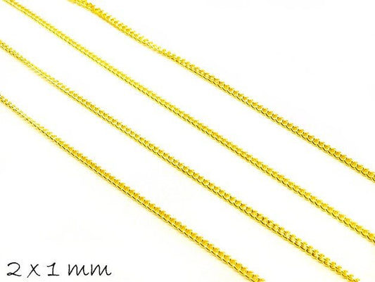 0,90EUR/m - 5 m Gliederkette golden, fein, 2 x 1 mm