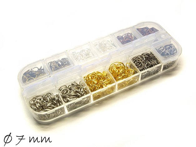 1 Box Biegeringe (Spaltringe) (60 g) Farbmix, Ø 7mm