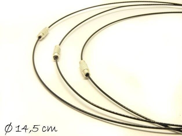 Halsreif, schwarz, Collier Stahl 44,5 cm Edelstahl Collier
