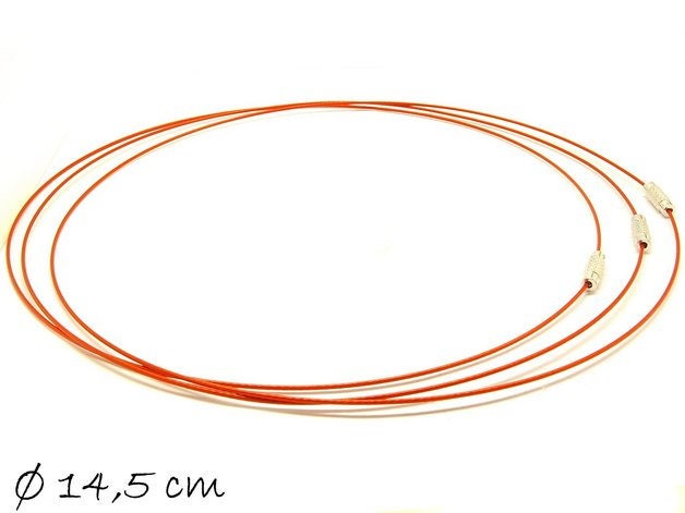 Halsreif, rot, Collier Stahl 44,5 cm Edelstahl Collier