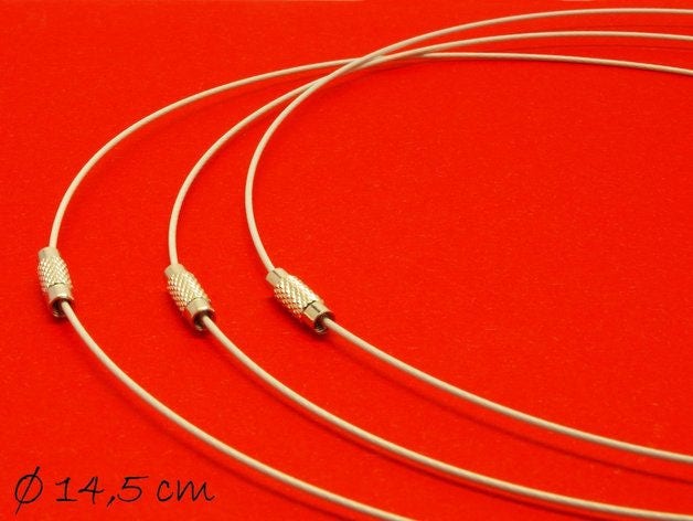 Halsreif, weiß, Collier Stahl 44,5 cm Edelstahl Collier