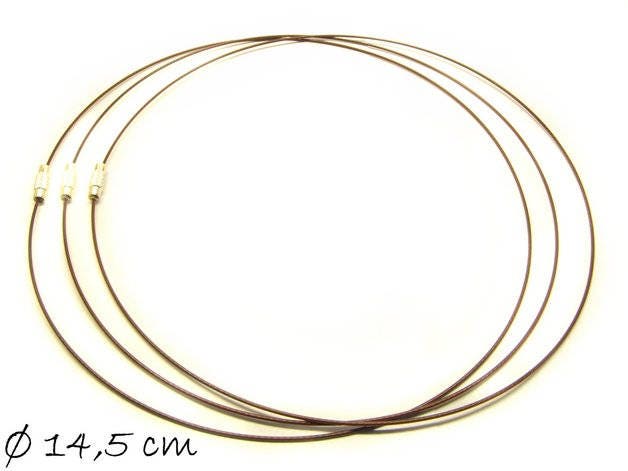 Halsreif, braun, Collier Stahl 44,5 cm Edelstahl Collier