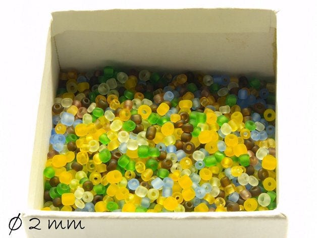 0,05EUR/g - 50 g gefrostete lucite Rocailles Mix 2 mm #2 Perlen