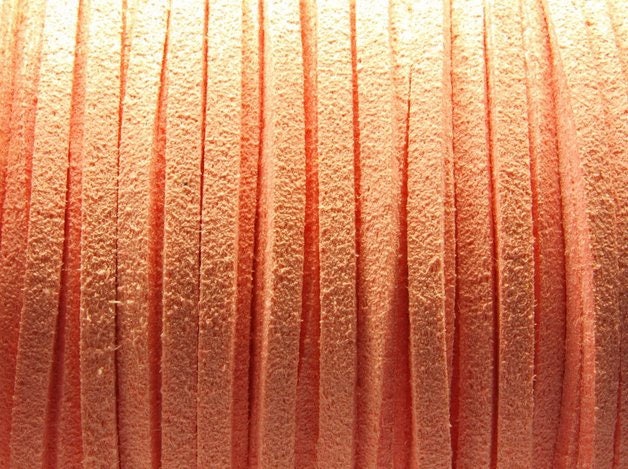 0,42EUR/m - 6 m Wildlederimitat 3 x 1,5 mm rosa, flach