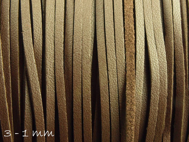 0,42EUR/m - 6 m Wildlederimitat 3 x 1,5 mm dunkelbraun (glatt), flach