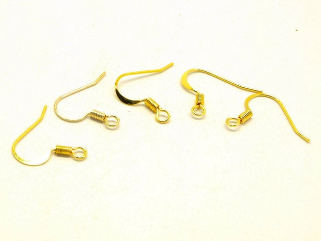 10 Stück Ohrhaken mit Perle (Fischhaken), golden