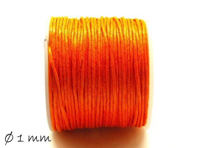 0,30EUR/m - 5 m Wachsband, Baumwollschnur, orange, Ø 1 mm