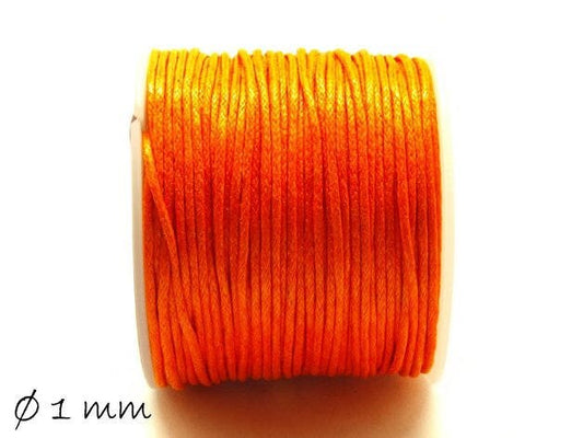 0,30EUR/m - 5 m Wachsband, Baumwollschnur, orange, Ø 1 mm