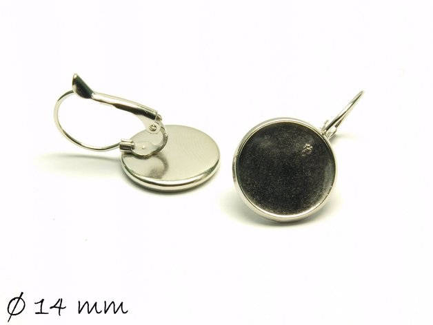 4 Stück Brisuren platin sibern für 14 mm Cabochon