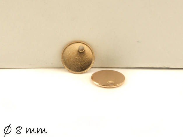 6 Stück Anhänger Edelstahl Stempelplättchen, Ø 8 mm, rosegold