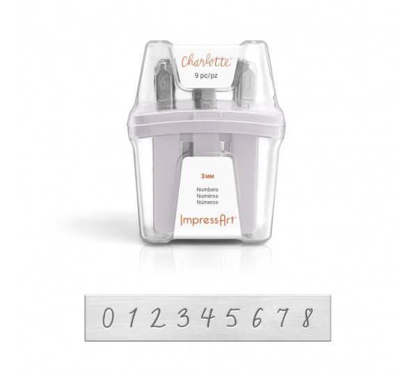1 Set Stempel ImpressArt 3 mm Charlotte Ziffer Zahlen