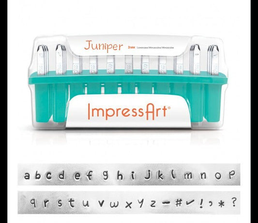 1 Set Buchstaben Stempel ImpressArt 3 mm Juniper Lowercase Kleinbuchstaben