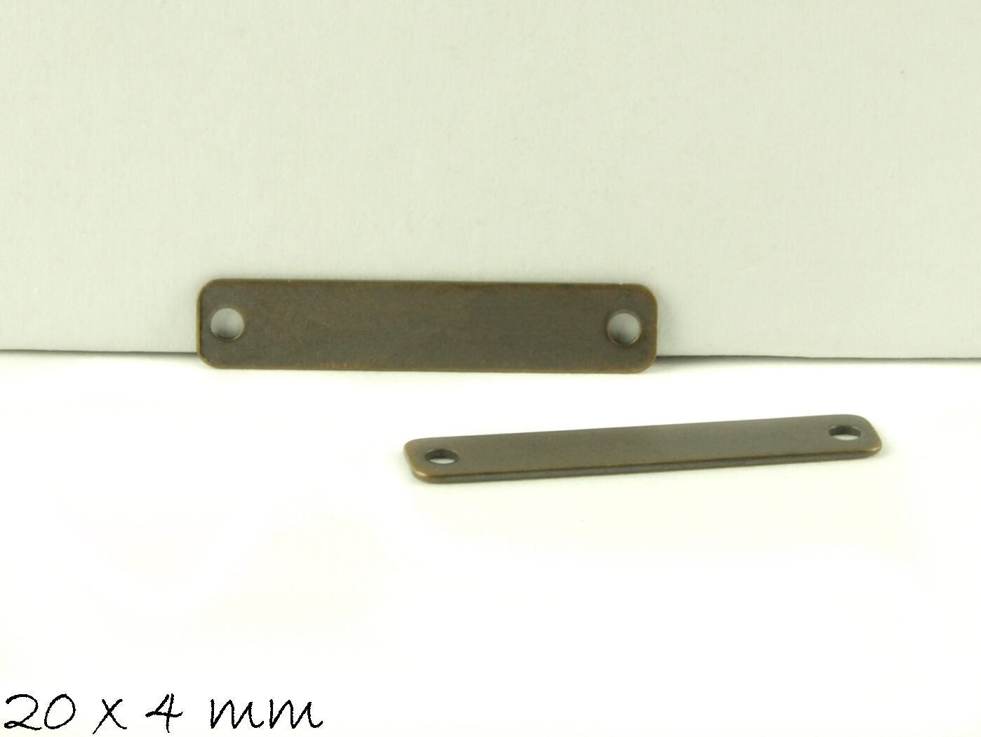 10 Stück Messing Verbinder Stempel 20 x 4 mm bronze