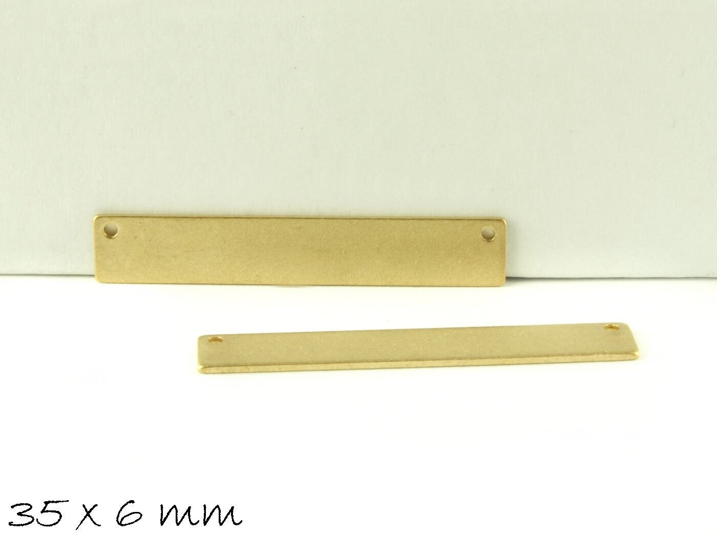 6 Stück Messing Verbinder Stempel 35 x 6 mm