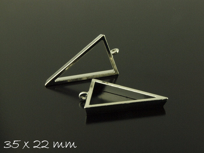 2 Stück Anhänger, Gussform für Ice Resin in silber, Dreieck, Triangel, Giessharz Harz Form
