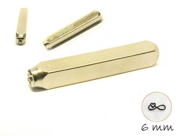 1 Stück Design Stempel Infinity mit Herz Schlagstempel Punze Unendichkeit