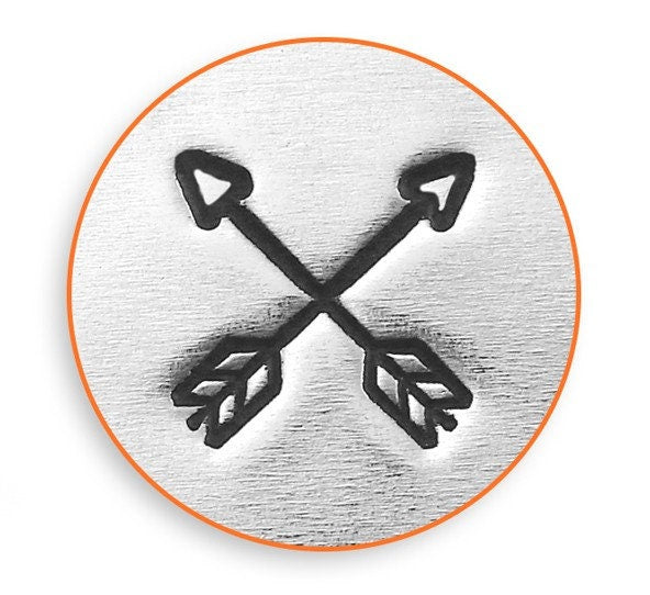 1 Stück Design Stempel gekreuzte Pfeile Schlagstempel Punze crossed arrow