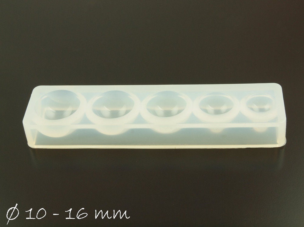 Silikonform Cabochon Rohling Mold rund Ø 10 - 16 mm Form Giessform