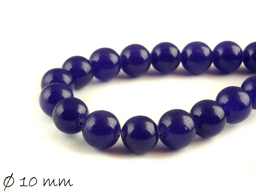 10Stück Edelstein Jadeperlen, lila 10 mm