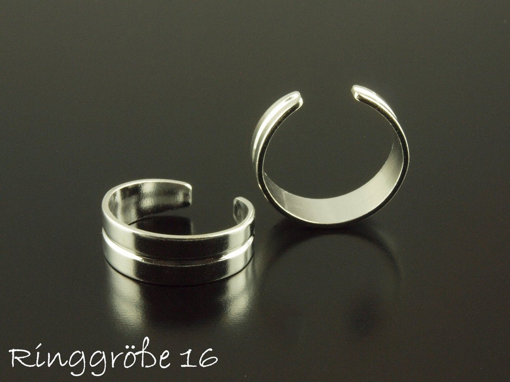 2 Stück Ringrohlinge 16mm silbern, 6 mm breit